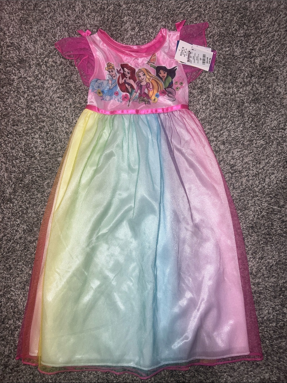 Disney Pink Rainbow Princess Dress Costume